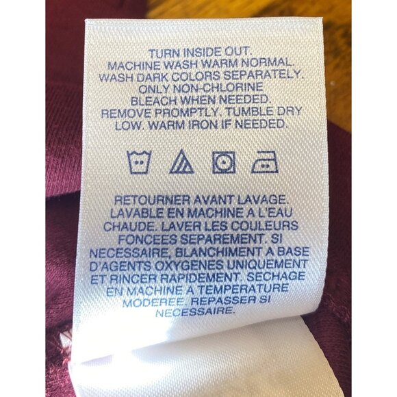 Lands End Womens Burgundy Long-Sleeve Polo Shirt Medium M 100% Cotton Casual Wea - Picture 6 of 6